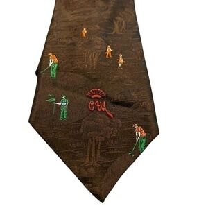 Countess Mara Wallachs Dick Richmond‎ Florida Brown Golf Neck Tie VTG 60's-70's